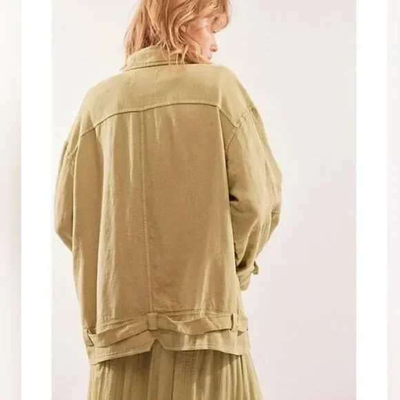 NWOT We The Free Lola‎ Linen Jacket | XSmall | Light Green - Picture 3 of 10